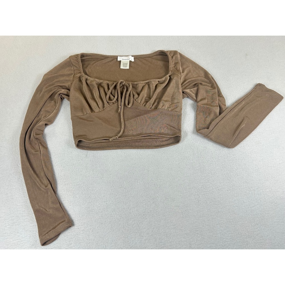 Urban Romantics Crop Top Women Small Brown Cottagecore
